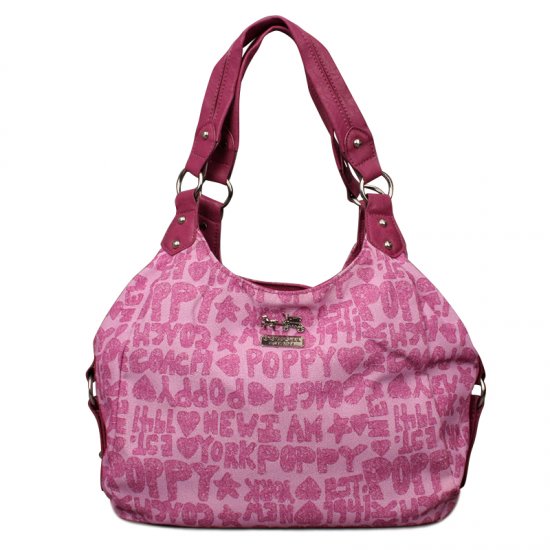 Coach Fashion Poppy Signature Medium Pink Shoulder Bags ENL